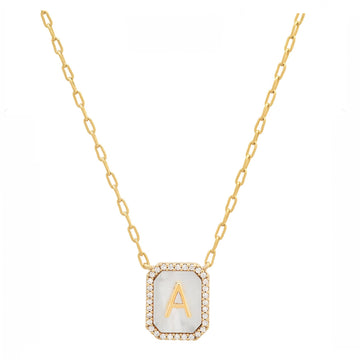 Personalized Mother of Pearl Initial Necklace