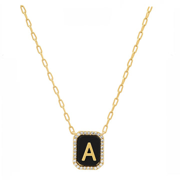 Personalized Onyx Monogram Necklace
