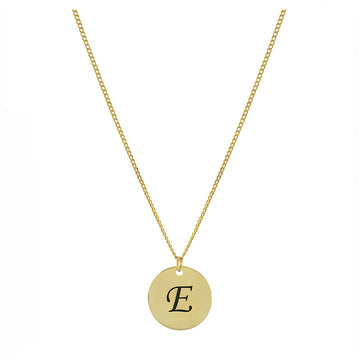 Personalized Script Initial Disc Necklace