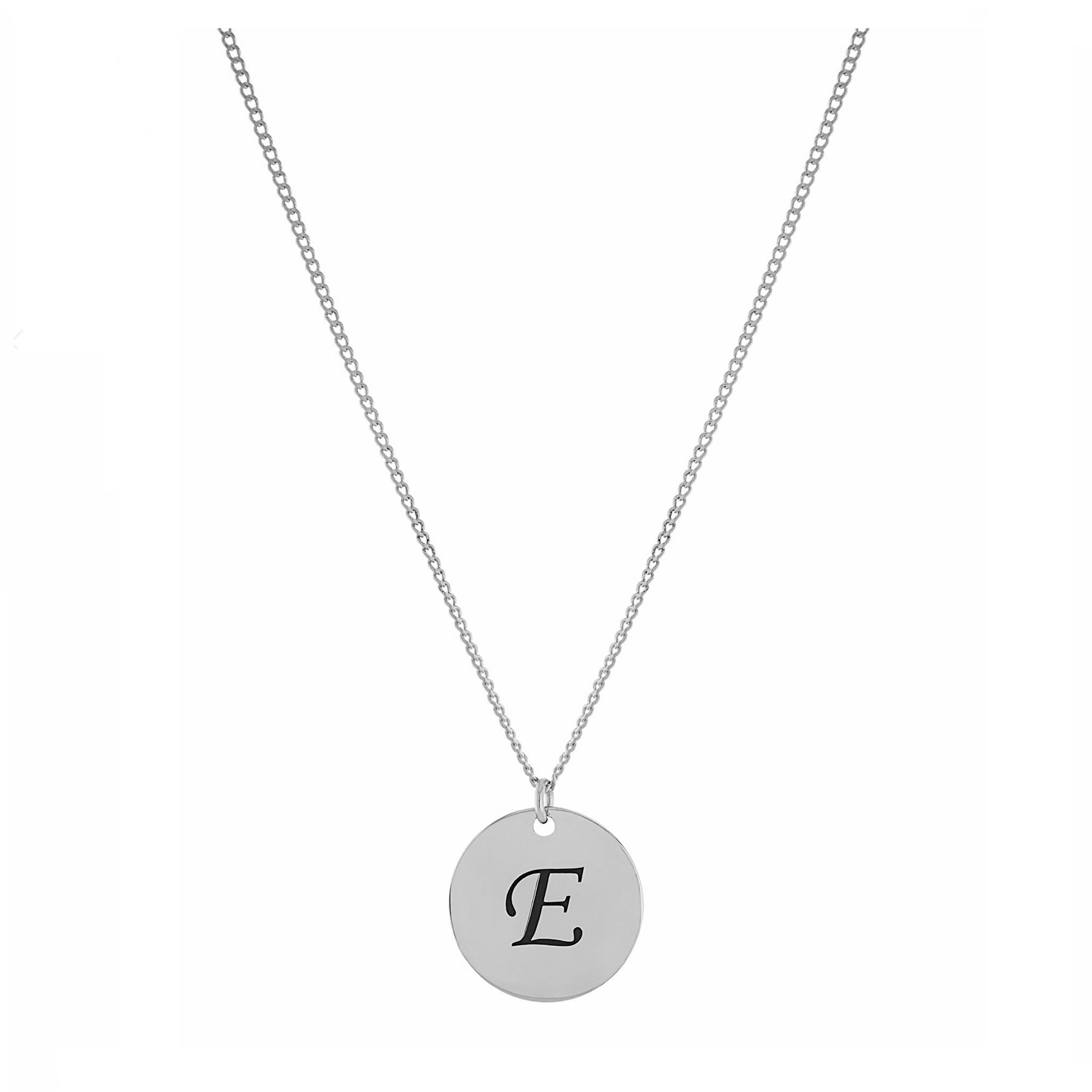 Personalized Script Initial Disc Necklace