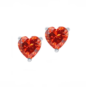 Birthstone Heart Stud Earrings (Available in 12 Colors)