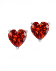 Birthstone Heart Stud Earrings (Available in 12 Colors)