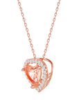 Morganite Heart Halo Necklace