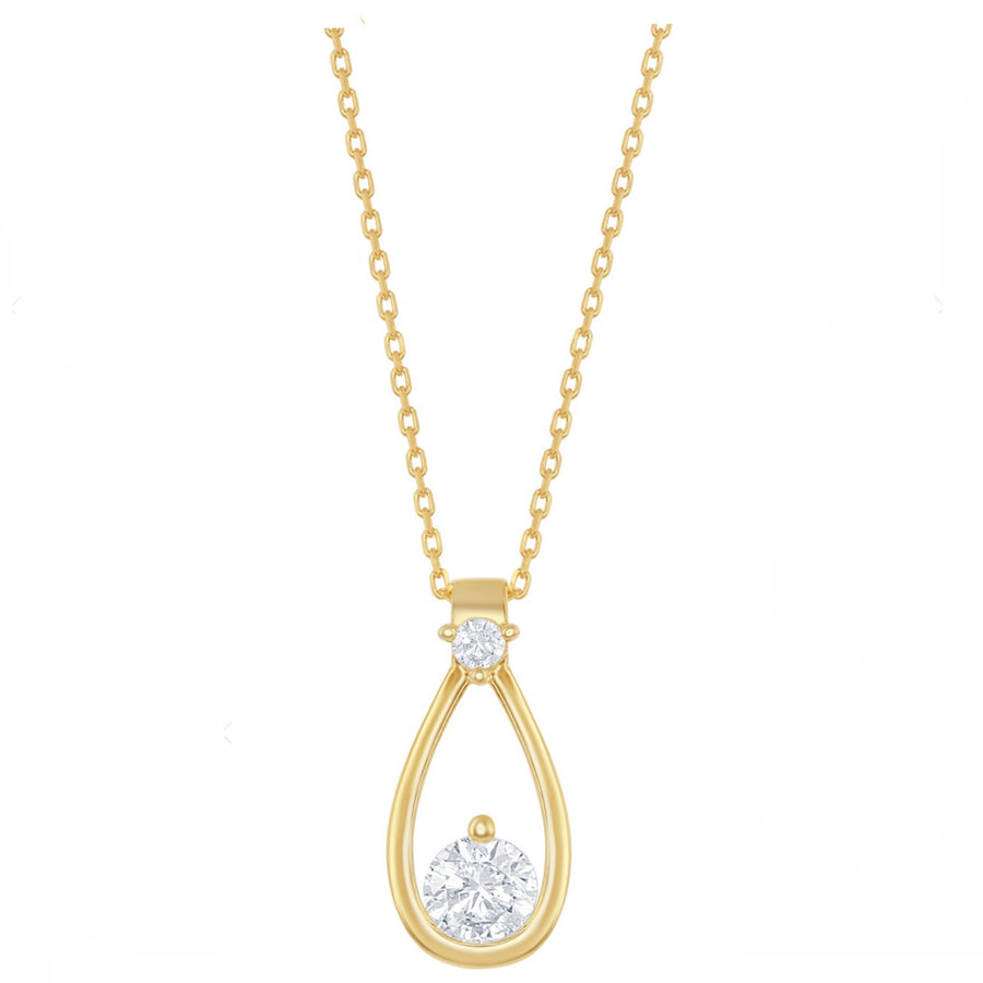 Pear-Shaped Double Sparkle Necklace