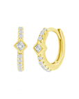Diamond-Shaped Sparkle Huggie Earrings