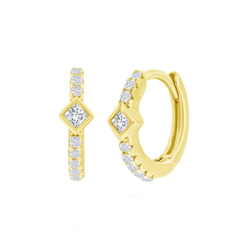 Diamond-Shaped Sparkle Huggie Earrings