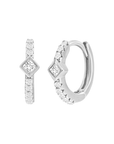 Diamond-Shaped Sparkle Huggie Earrings