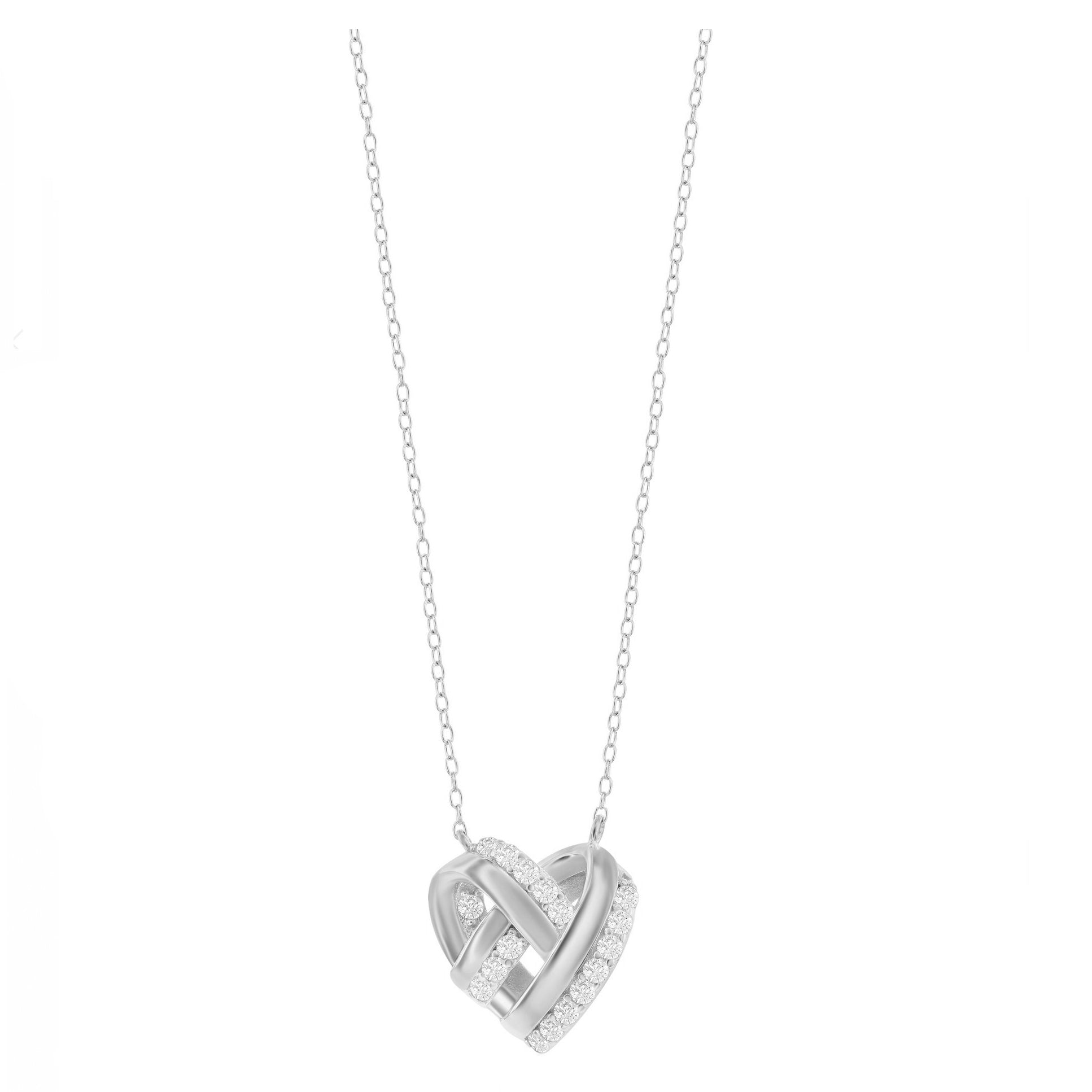 Sparkle Knotted Heart Necklace