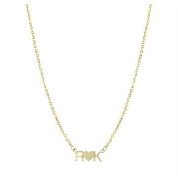 Personalized Heart Double Initial Necklace