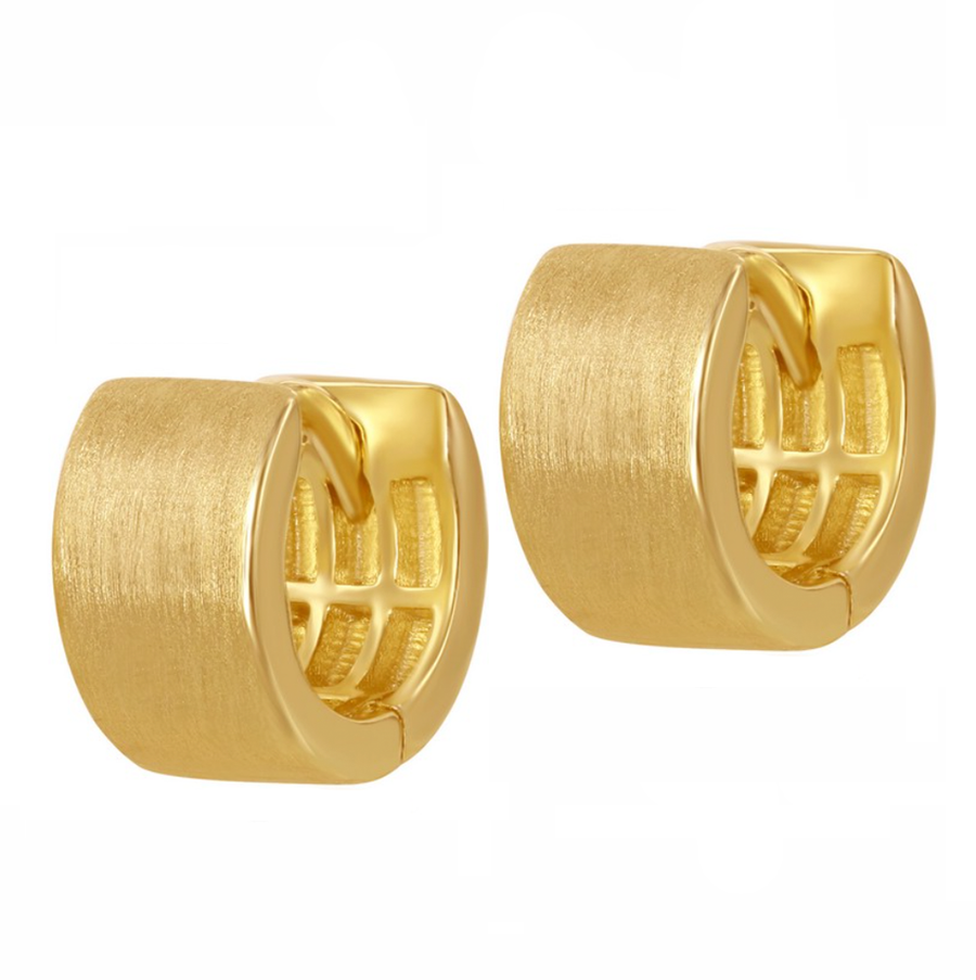 Brushed Huggie Earrings