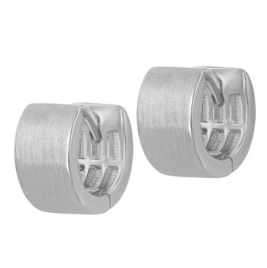 Brushed Huggie Earrings