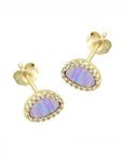 Opal Pebble Stud Earrings (Available in 10 Colors)