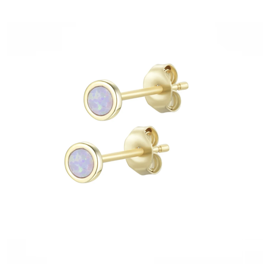 Opal Round Stud Earrings (Available in 7 Colors)