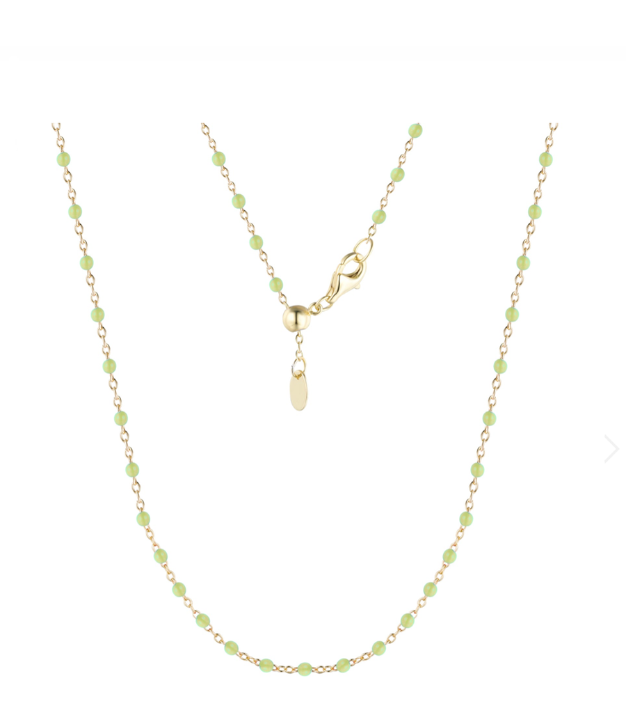 Enamel Beaded Chain Necklace (Available in 7 Colors)