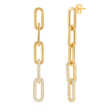 Sparkle Paperclip Drop Earrings