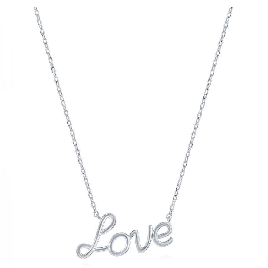 Polished Script Love Necklace