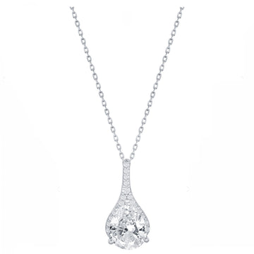Pear-Shaped Pave Drop Necklace