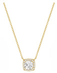Cushion Halo Drop Necklace