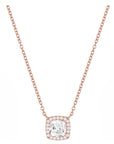 Cushion Halo Drop Necklace