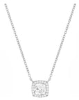 Cushion Halo Drop Necklace