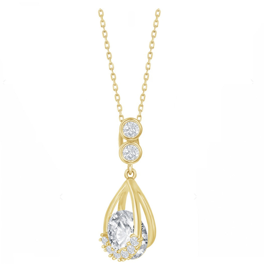 Pear-Shaped Round Spinning Necklace