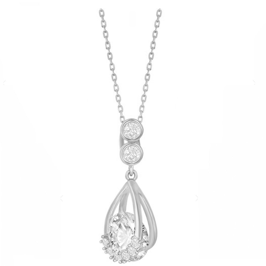 Pear-Shaped Round Spinning Necklace