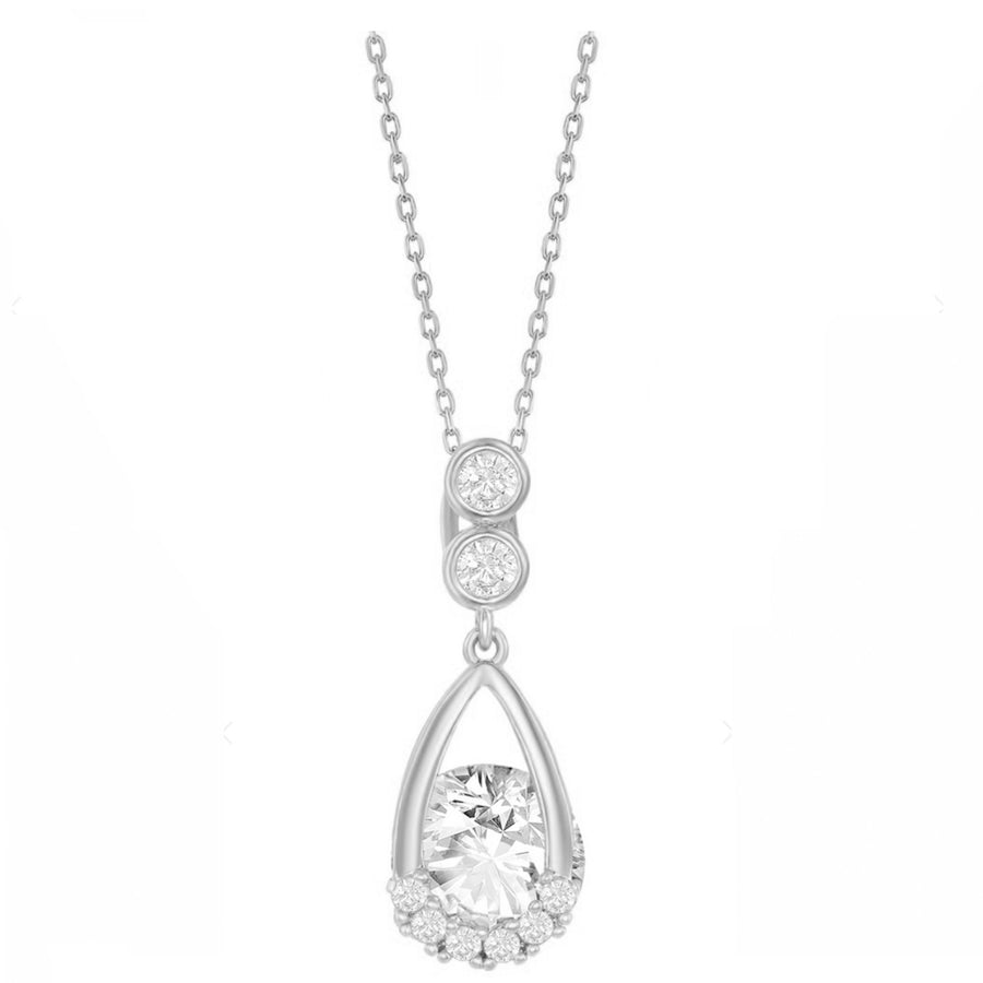 Pear-Shaped Round Spinning Necklace