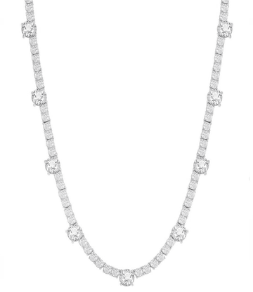 Classic Station Tennis Necklace