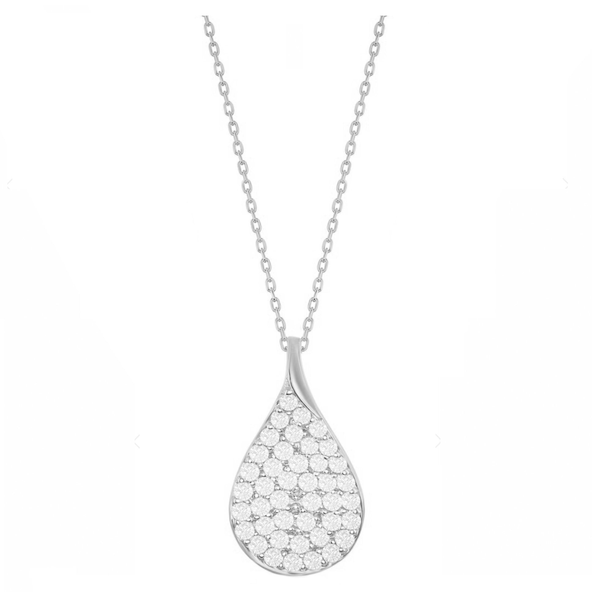 Pave Pear-Shaped Necklace