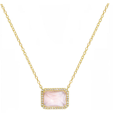 Rectangle Gemstone Necklace (Available in 5 Colors)