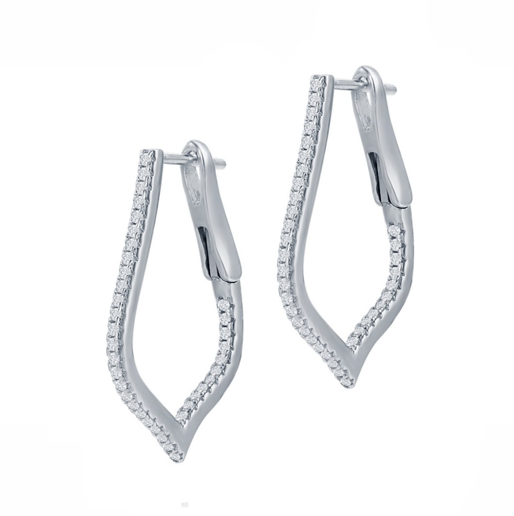 Marquise Sparkle Hoop Earrings