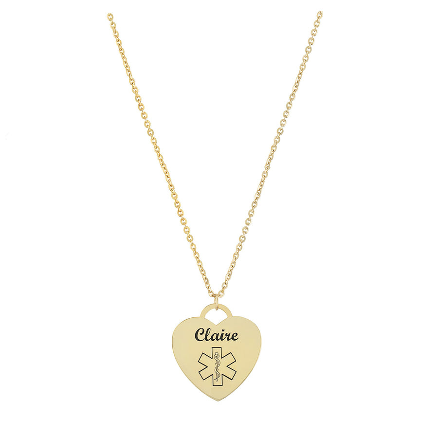 Personalized Star of Life Heart Necklace