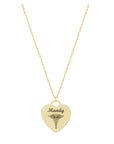 Personalized Caduceus Heart Necklace
