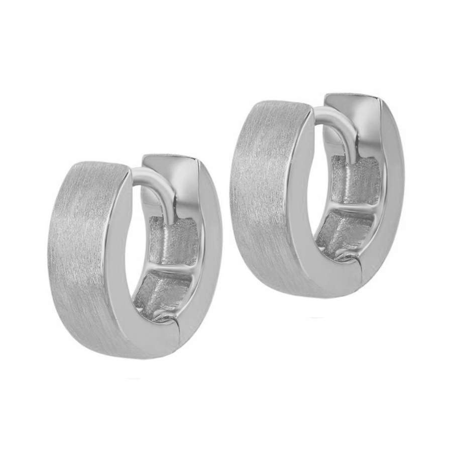 Brushed Huggie Earrings