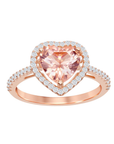 Morganite Heart Halo Ring