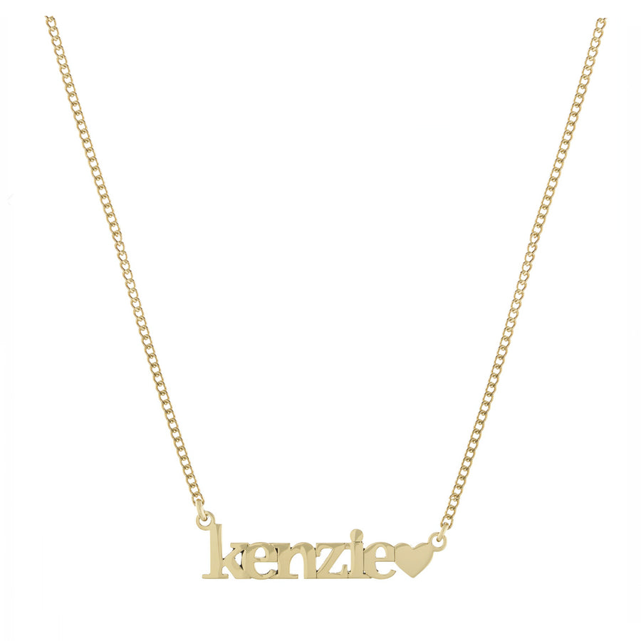 Personalized Horizontal Name Necklace with Heart