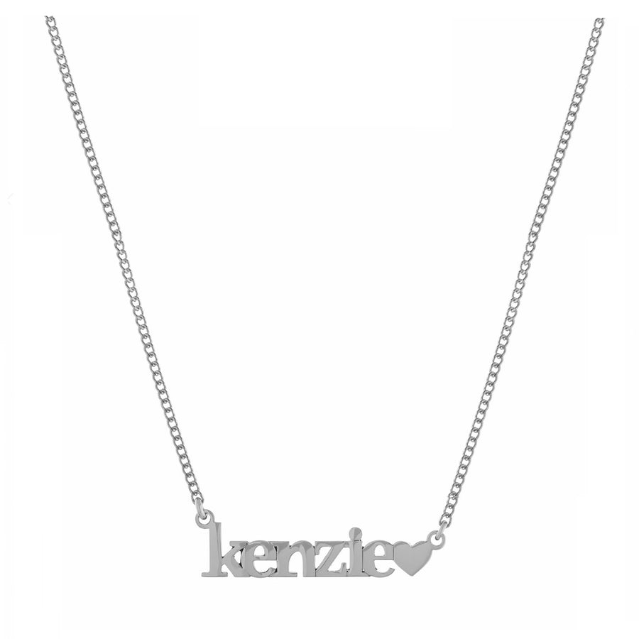 Personalized Horizontal Name Necklace with Heart