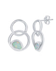Double Circle Opal Accent Earrings (Available in 2 Colors)