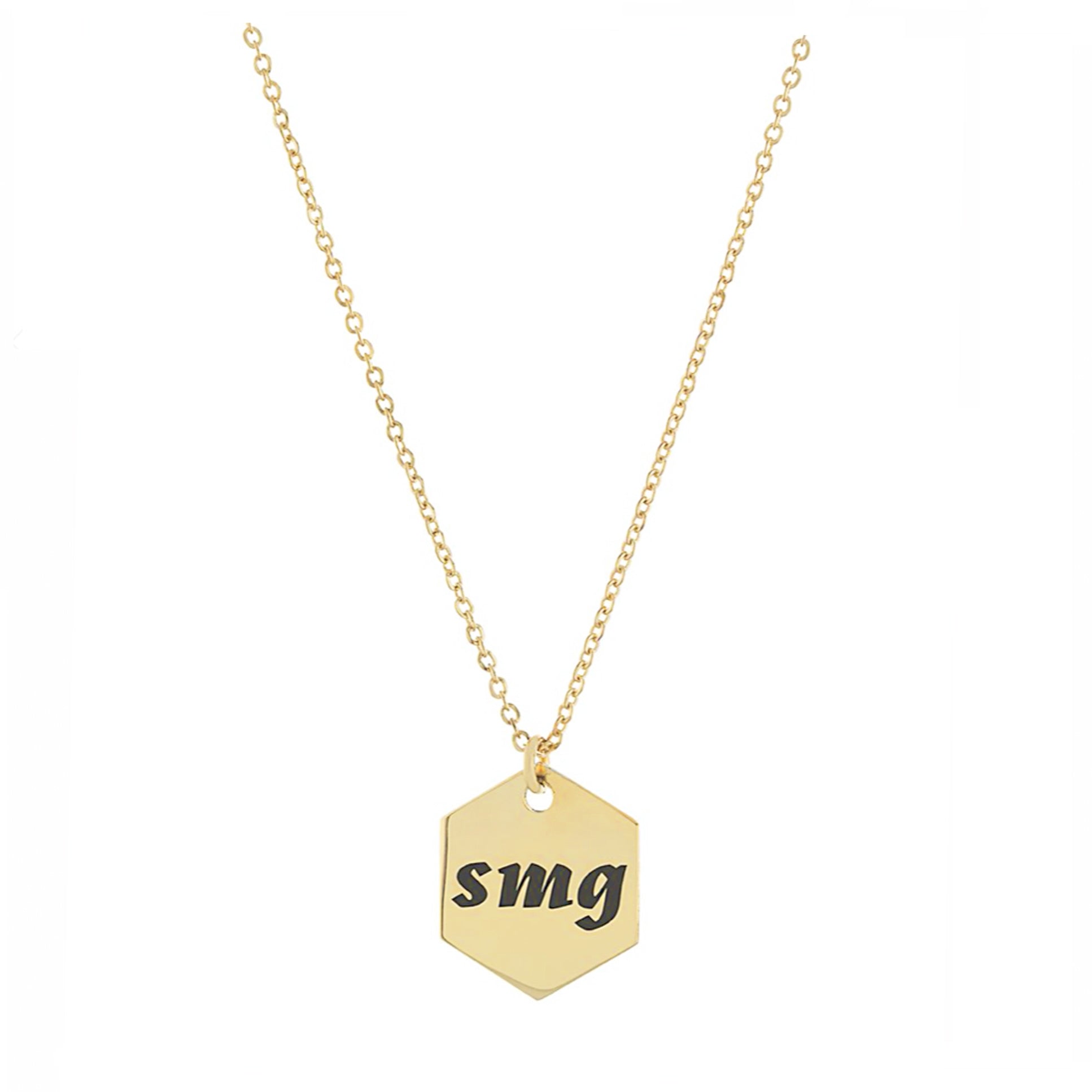 Personalized Three Initial Octagon Necklace