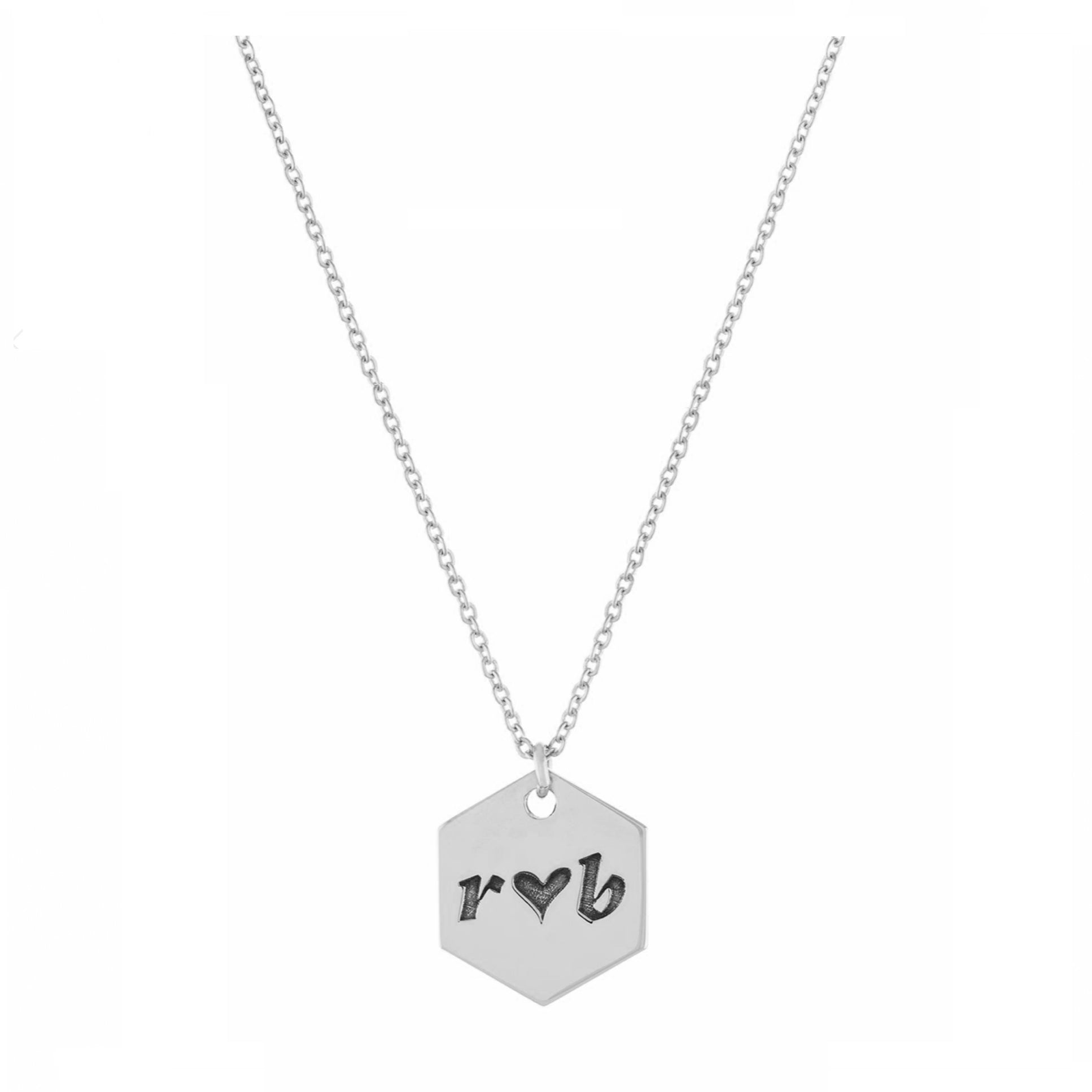 Personalized Octagon and Heart Initial Necklace