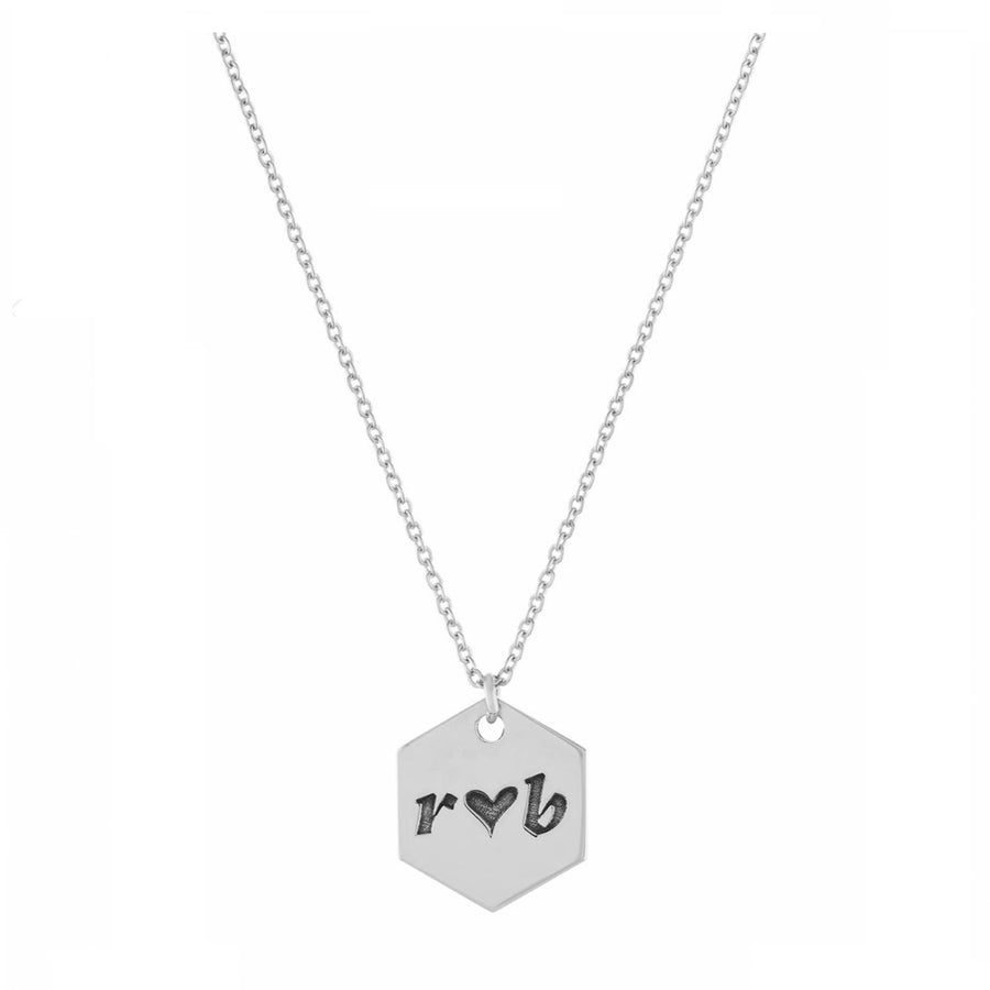 Personalized Octagon and Heart Initial Necklace
