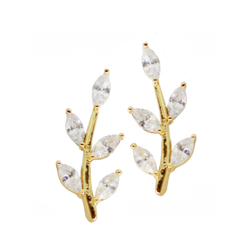 Olive Branch Crawler Earrings