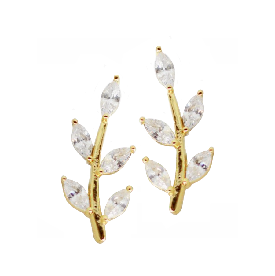 Olive Branch Crawler Earrings