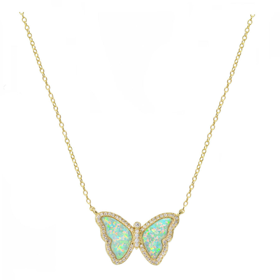 Opal Butterfly Necklace (Available in 10 Colors)