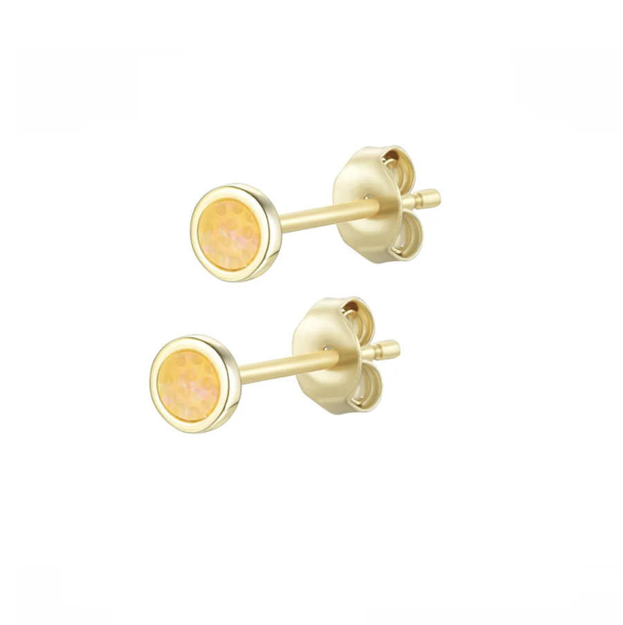 Opal Round Stud Earrings (Available in 7 Colors)