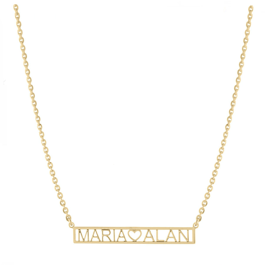Personalized Cut-Out Heart Name Necklace