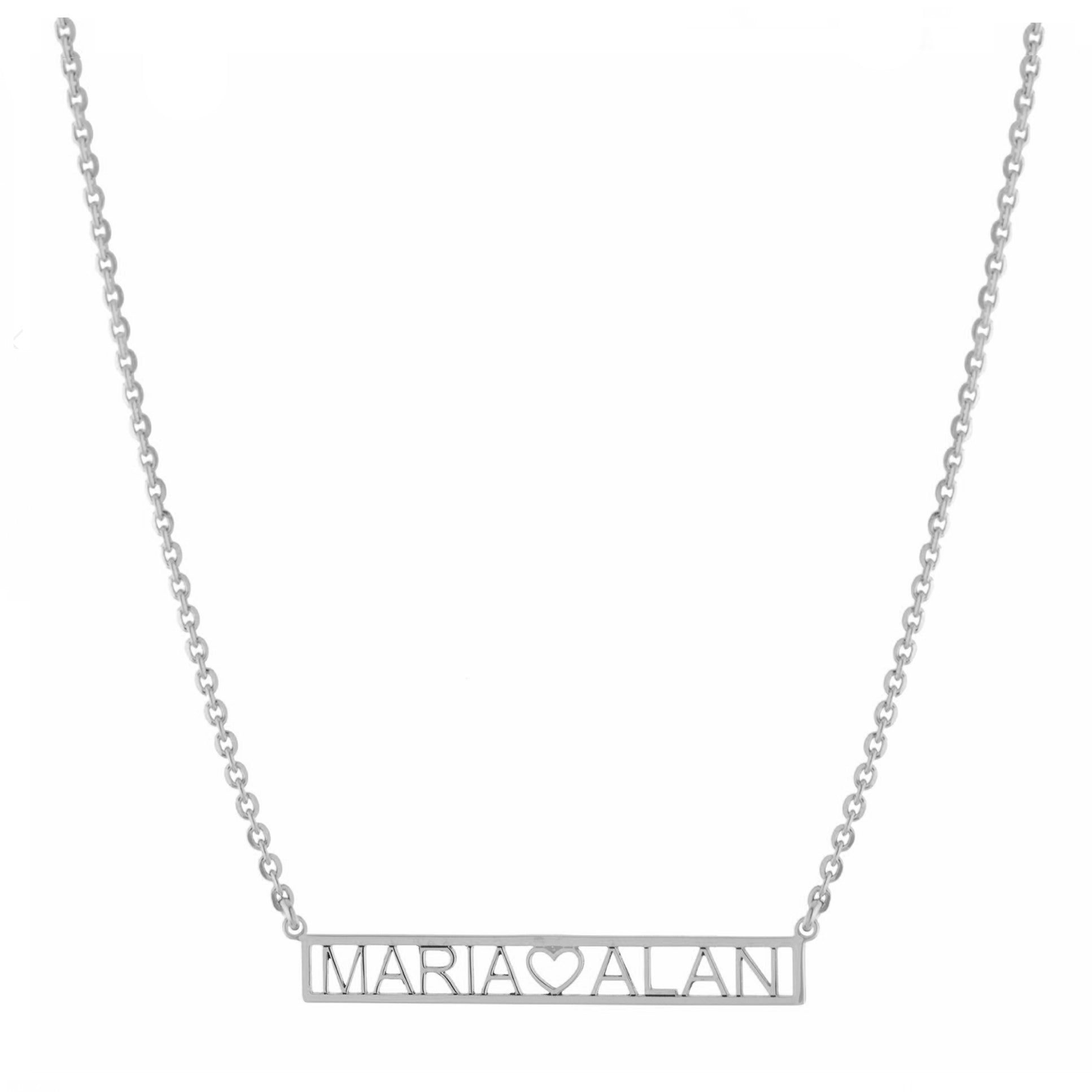 Personalized Cut-Out Heart Name Necklace