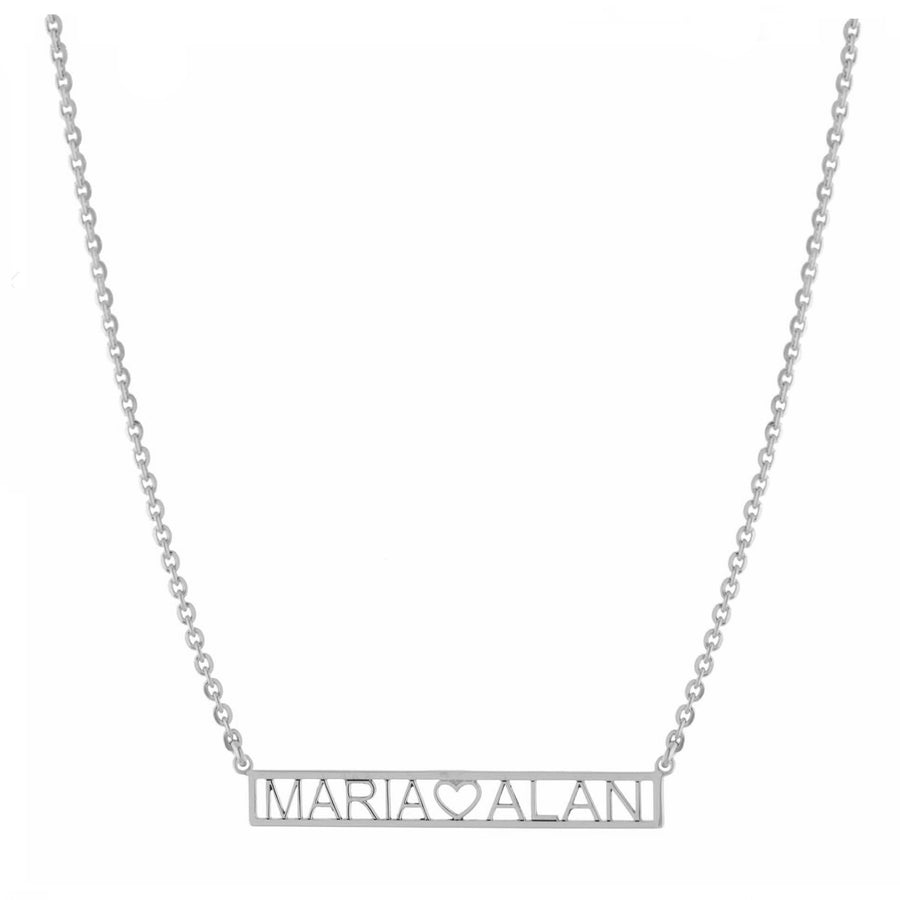 Personalized Cut-Out Heart Name Necklace