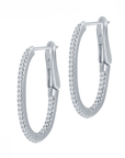 Oval Sparkle Hoops Earrings