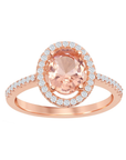 Morganite Oval Halo Ring